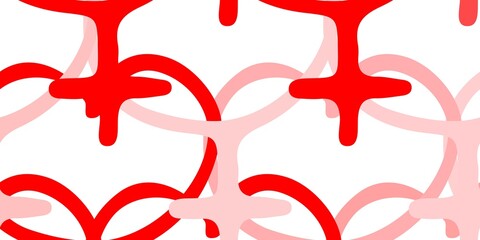 Light Red vector background with woman symbols.