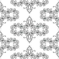 Abstract floral line art is in Seamless pattern