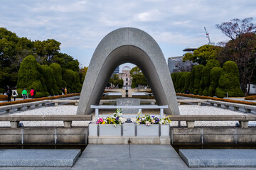 Memorial Cenotaph in Hiroshima Peace Memorial Park