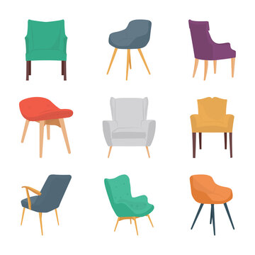Chairs Flat Icons 