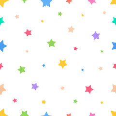 Colorful Stars Seamless Pattern for Kids. Can used for Printing of Paper, Fabric, Wall Interior, etc - EPS 10 Vector