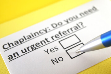 One person is answering question about chaplaincy.