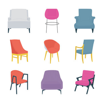 Stylish Chairs Flat Icons 