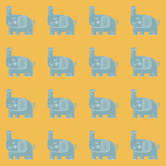 Lovely childish seamless vector pattern with elephants in Scandinavian style