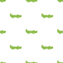 Cute seamless vector pattern with crocodiles