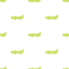 Cute seamless vector pattern with crocodiles