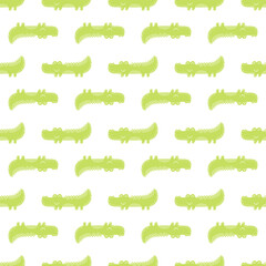 Naklejka premium Cute seamless vector pattern with crocodiles