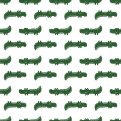 Cute seamless vector pattern with crocodiles