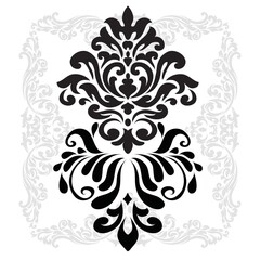 Set of Oriental vector damask patterns for greeting cards and wedding invitations.