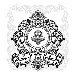 illustration VINTAGE. ornamental floral elements for tattoo, design, cards and prints. Abstract floral vector illustration.