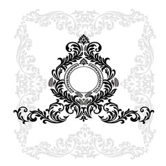 illustration VINTAGE. ornamental floral elements for tattoo, design, cards and prints. Abstract floral vector illustration.