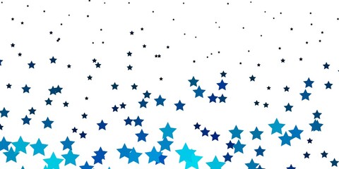 Light BLUE vector background with colorful stars. Blur decorative design in simple style with stars. Pattern for wrapping gifts.