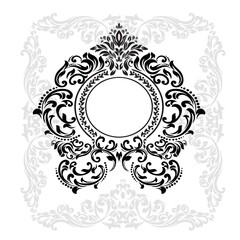 illustration VINTAGE. ornamental floral elements for tattoo, design, cards and prints. Abstract floral vector illustration.