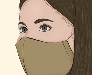 brown-haired girl in a mask