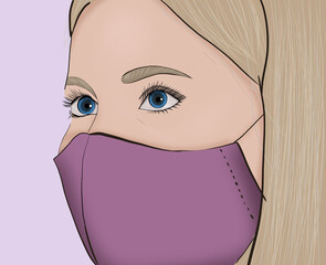 masked blonde girl