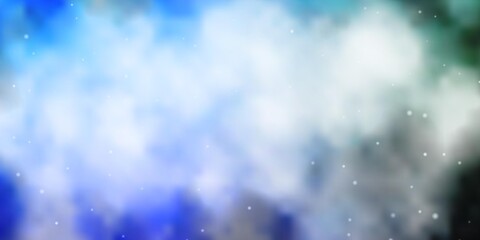 Obraz premium Light BLUE vector template with neon stars. Decorative illustration with stars on abstract template. Theme for cell phones.