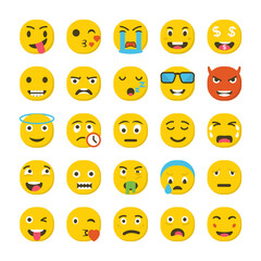 Emoticons Flat Vector Icons