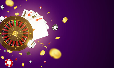 Casino Luxury vip invitation with confetti Celebration party Gambling banner background.