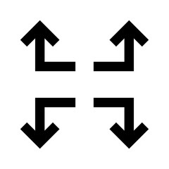 arrow pointing direction button isolated on white, simple arrow for icon flat outline, black arrow up down left and right direction, arrow sign of next or download upload concept