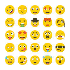 Obraz premium Smileys Flat Vector Icons