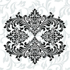Vector illustration VINTAGE. ornamental floral elements for tattoo, design, cards and prints. Abstract floral vector illustration.
