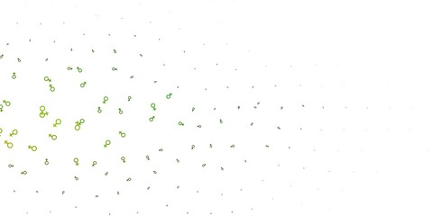 Light Green, Yellow vector pattern with feminism elements.