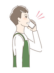 スマホで通話する男性の横顔