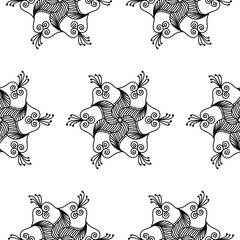 Naklejka premium Seamless pattern with birds and flowers