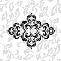 illustration VINTAGE. ornamental floral elements for tattoo, design, cards and prints. Abstract floral vector illustration.