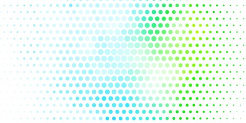 Light Blue, Green vector pattern with spheres. Abstract illustration with colorful spots in nature style. Pattern for websites.