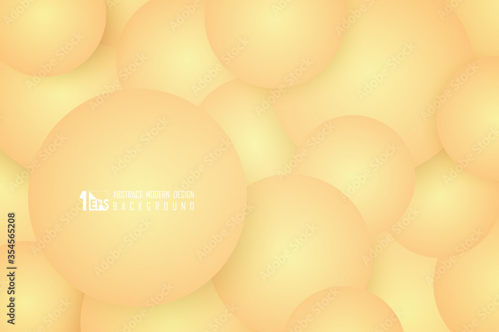Poster abstract gradient bubble design of yellow pattern element background. illustration vector eps10