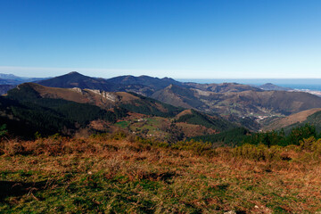 landscape of the mountains in basque country
