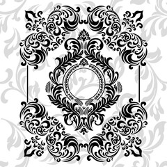 illustration VINTAGE. ornamental floral elements for tattoo, design, cards and prints. Abstract floral vector illustration.