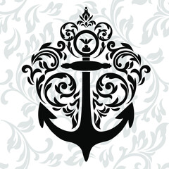 Vector illustration VINTAGE. ornamental floral elements for tattoo, design, cards and prints. Abstract floral vector illustration.