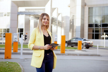 Businesswoman in the city.