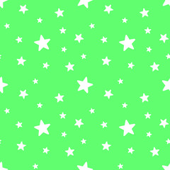 Vector seamless star pattern, star background in soft green color.