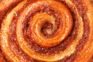 Danish cinnamon buns or cinnabons. Sweet, homemade pastry