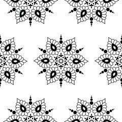 Beautiful floral mandala design concept isolated on white background is in seamless pattern