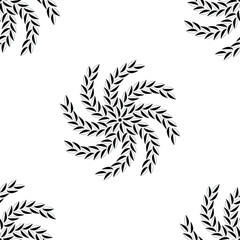 Mandala design concept of leafy petals isolated on white background is in Seamless pattern 