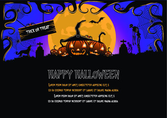 Halloween background . Vector Illustration
