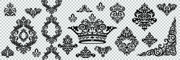 Vector illustration VINTAGE. ornamental floral elements for tattoo, design, cards and prints. Abstract floral vector illustration.