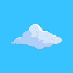 White cloud in sky. Softness, idyllic, fluffy. Can be used for topics like meteorology, freedom, weather