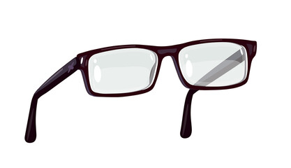 Eyeglasses. Glasses. Black rims. Vector illustration.
