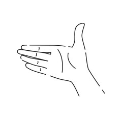 Hand gesture shake hand black line icon. Partnership, symbol. Pictogram for web page, mobile app, promo. UI UX GUI design element. Editable stroke.