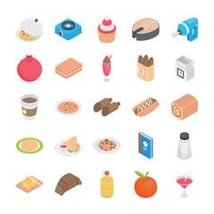 Food Recipes Flat Icons  