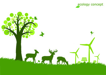 Environmentally friendly world. Vector illustration of ecology