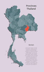 Asia country Thailand map or province Buriram