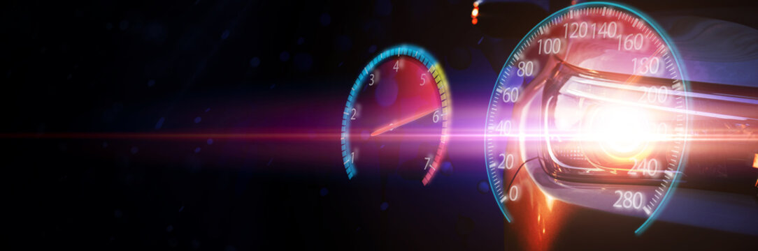 Colorful lighting of sport car