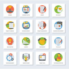 Business Management Flat Vector Icons