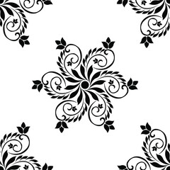 Beautiful Indian Traditional and Cultural Rangoli mandala design concept of floral art isolated on white background is in Seamless pattern